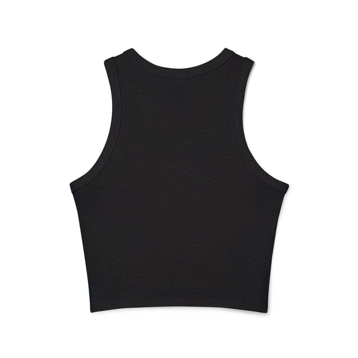 Top a canotta "Born to Die" grafico Racer | Testo gotico vintage, crop a coste bianco