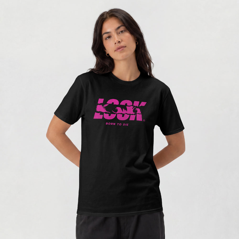 Look Graphic T-Shirt — "Look" Bold Pink Text Tee