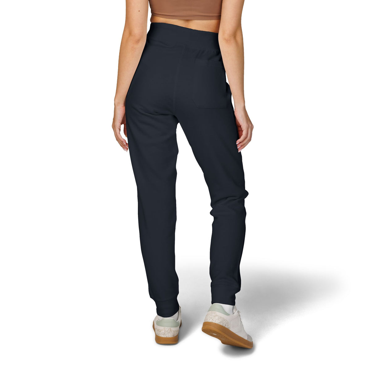 Pantaloni da jogging con logo floreale bianco a script | Pantaloni della tuta ricamati
