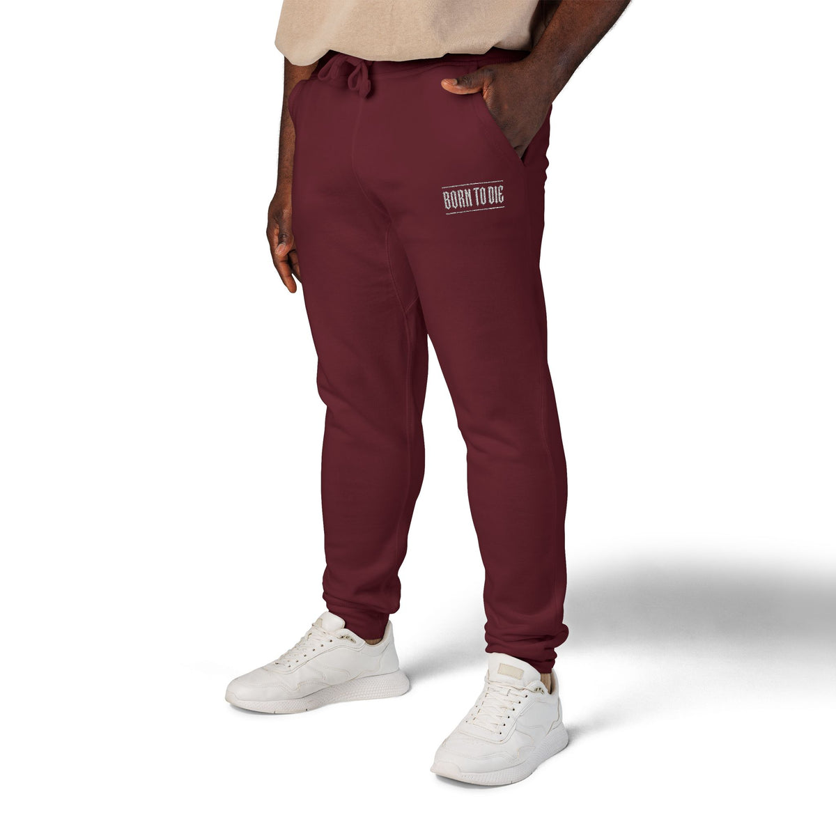 Pantaloni da jogging con logo floreale bianco a script | Pantaloni della tuta ricamati