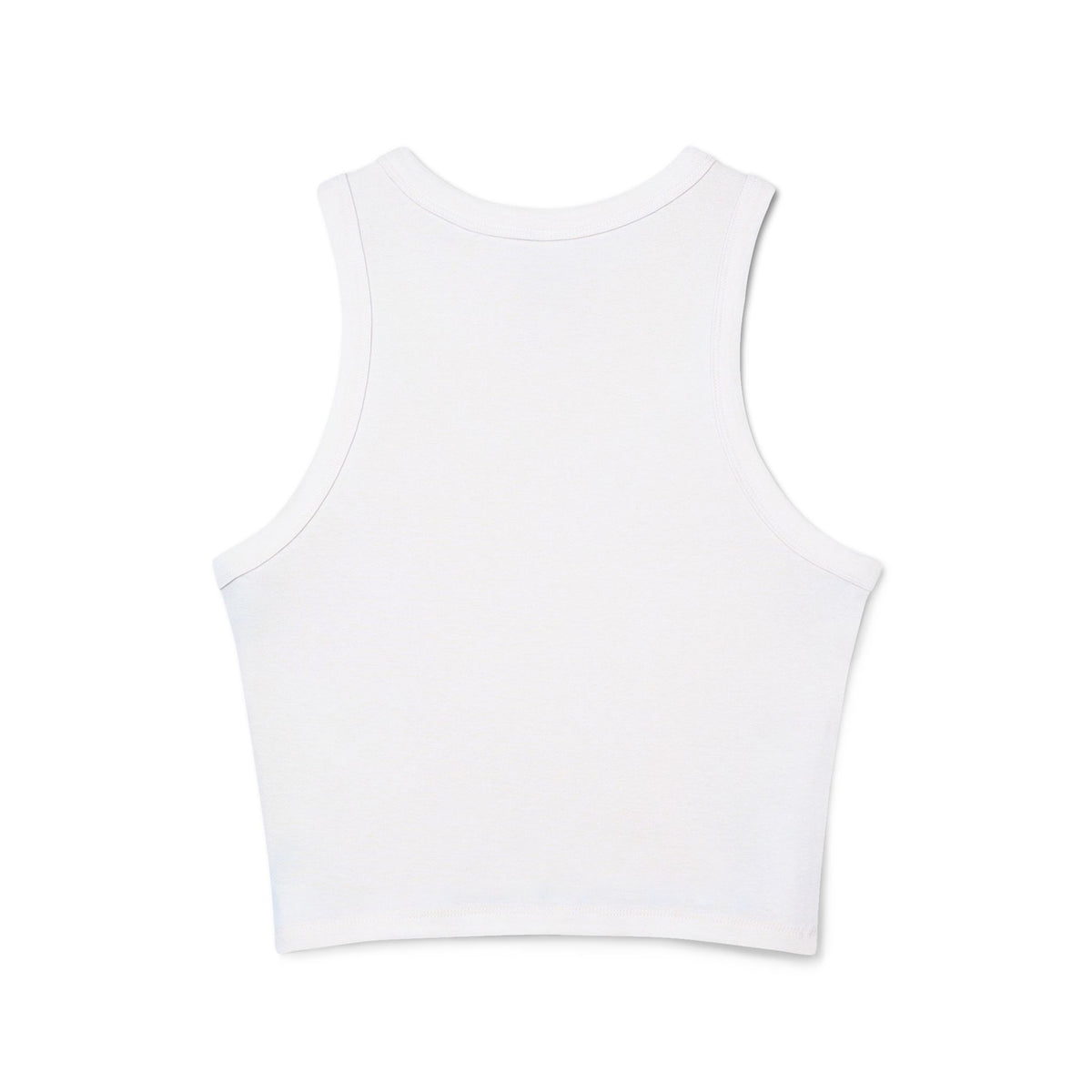 Top a canotta "Born to Die" grafico Racer | Testo gotico vintage, crop a coste bianco