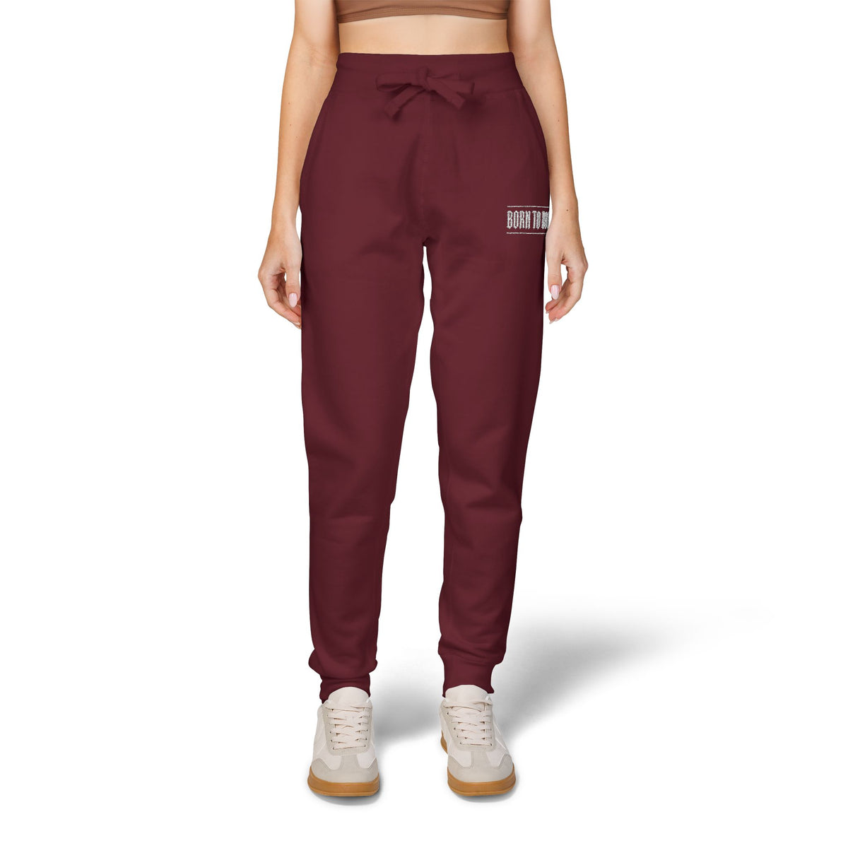Pantaloni da jogging con logo floreale bianco a script | Pantaloni della tuta ricamati
