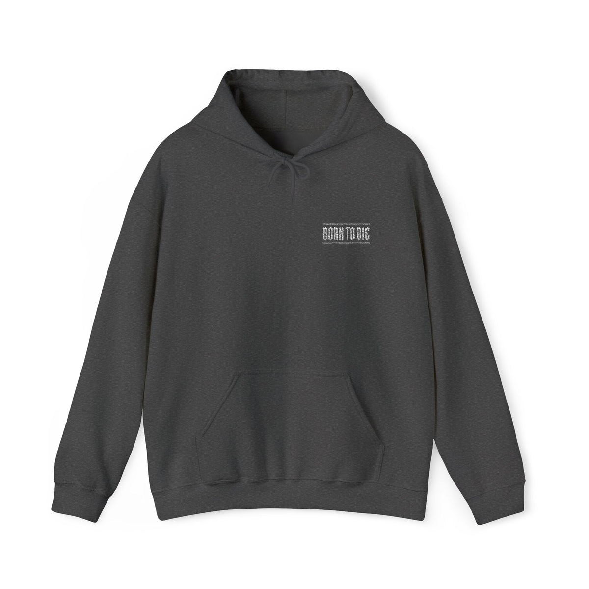 Hoodie - Minimal Gothic Embroidered Chest Logo Hooded Sweatshirt