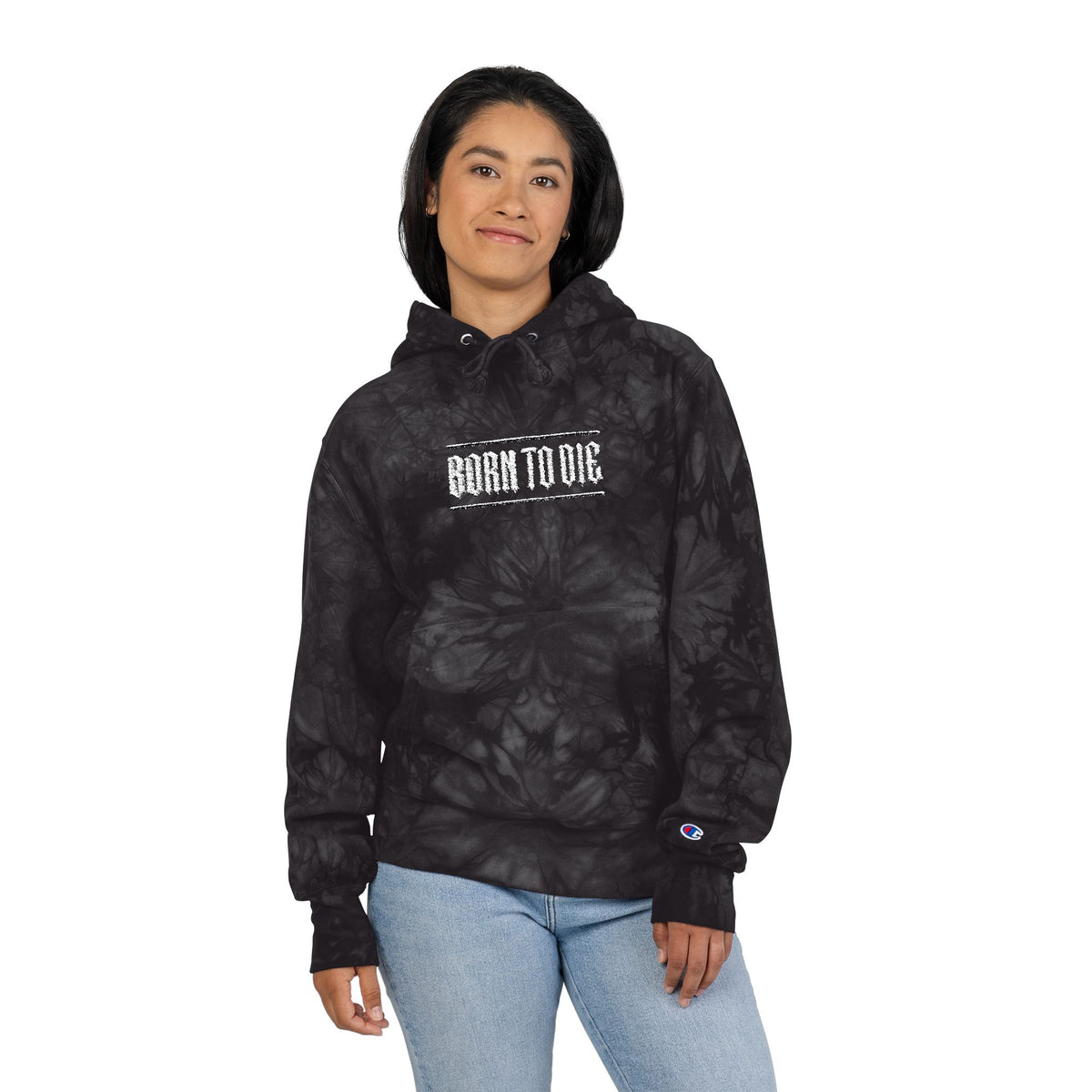 Felpa con cappuccio Don Diablo Logo | Nera ricamata tie-dye