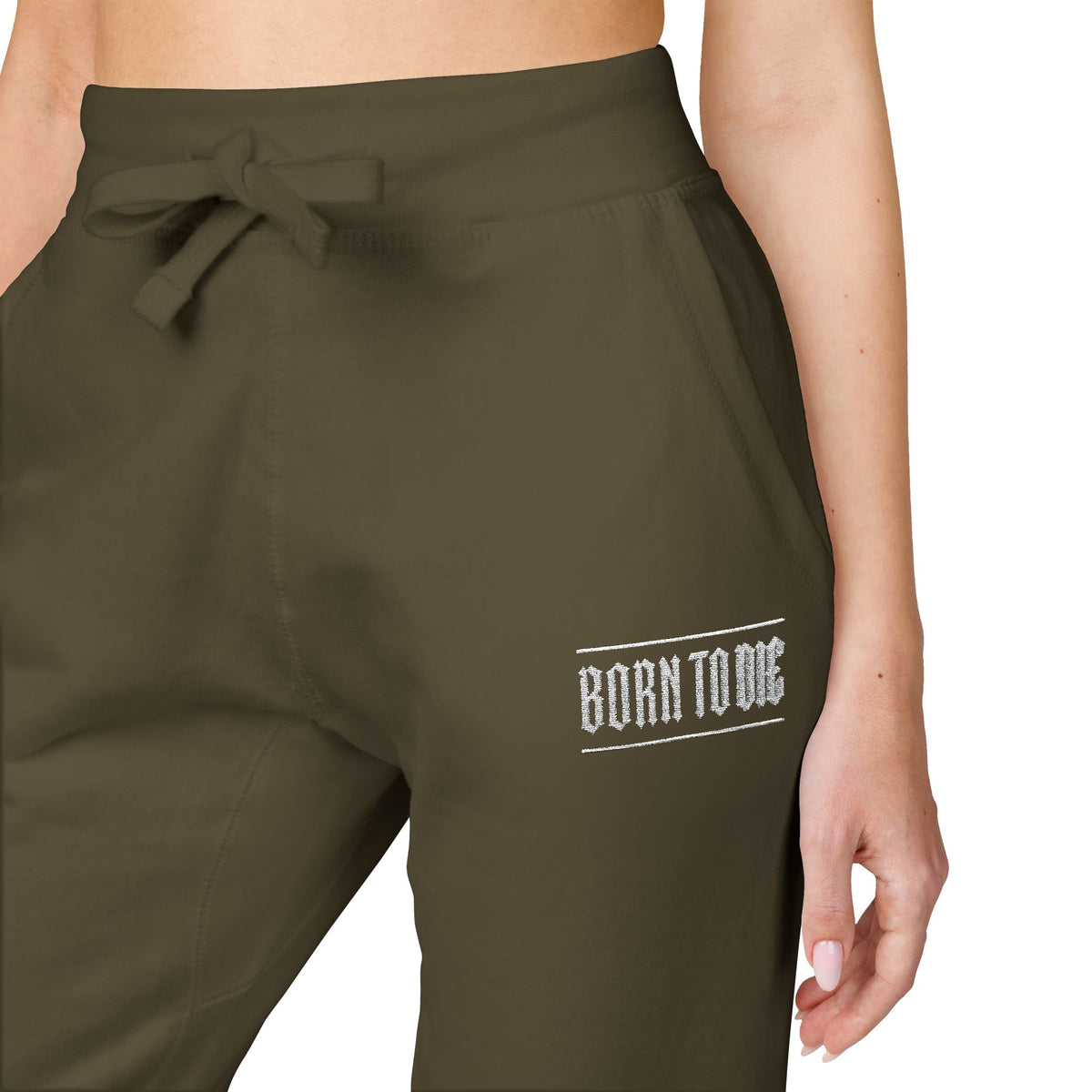 Pantaloni da jogging con logo floreale bianco a script | Pantaloni della tuta ricamati