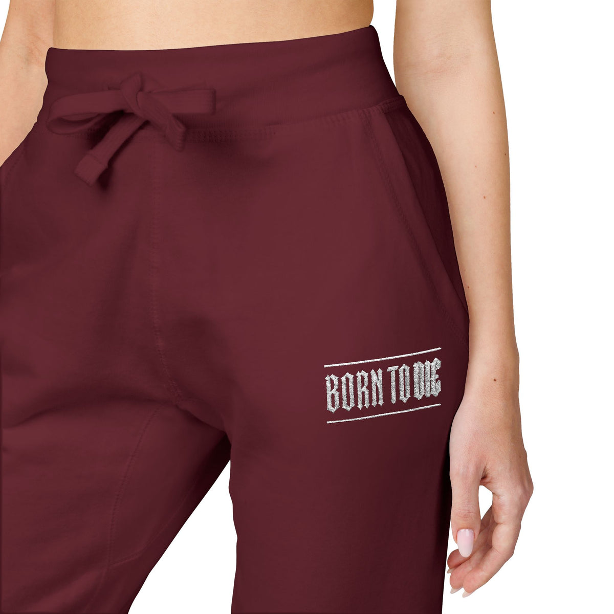 Pantaloni da jogging con logo floreale bianco a script | Pantaloni della tuta ricamati