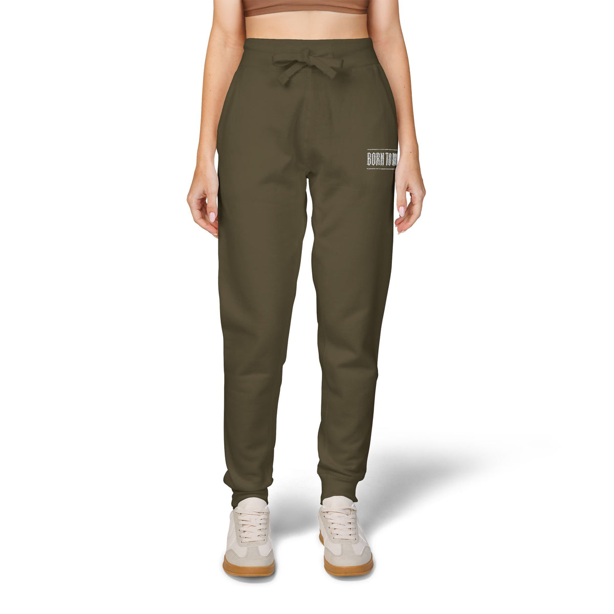 Pantaloni da jogging con logo floreale bianco a script | Pantaloni della tuta ricamati