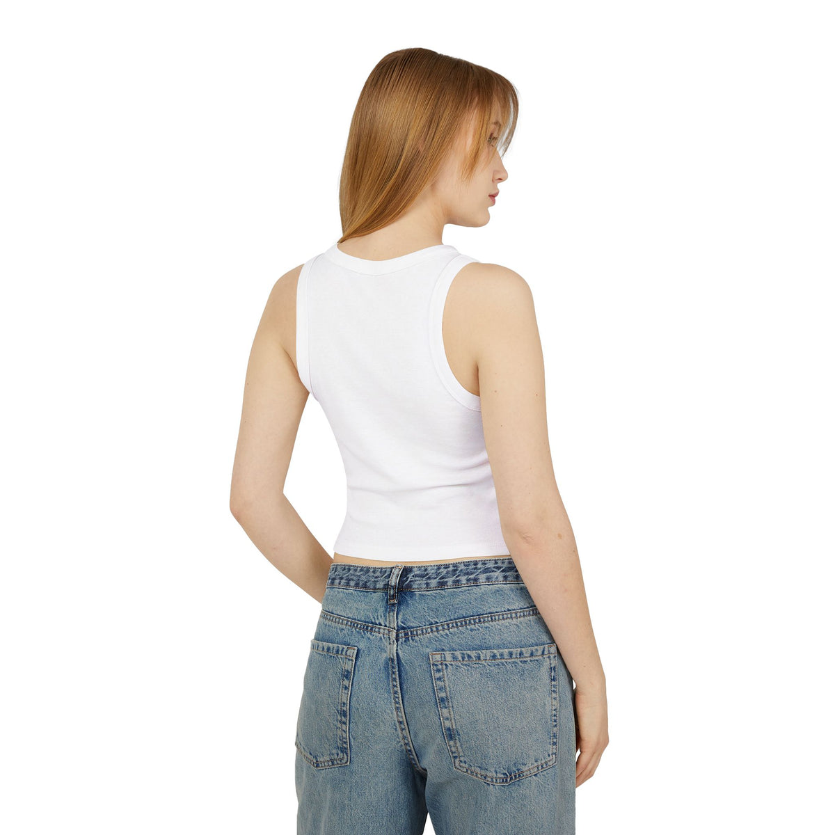 Top a canotta "Born to Die" grafico Racer | Testo gotico vintage, crop a coste bianco