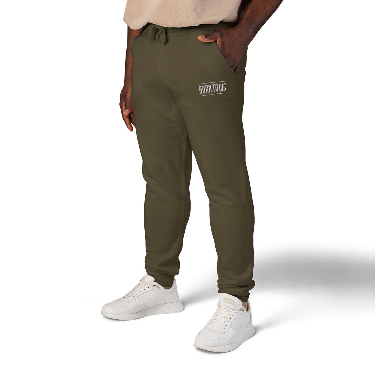Pantaloni da jogging con logo floreale bianco a script | Pantaloni della tuta ricamati