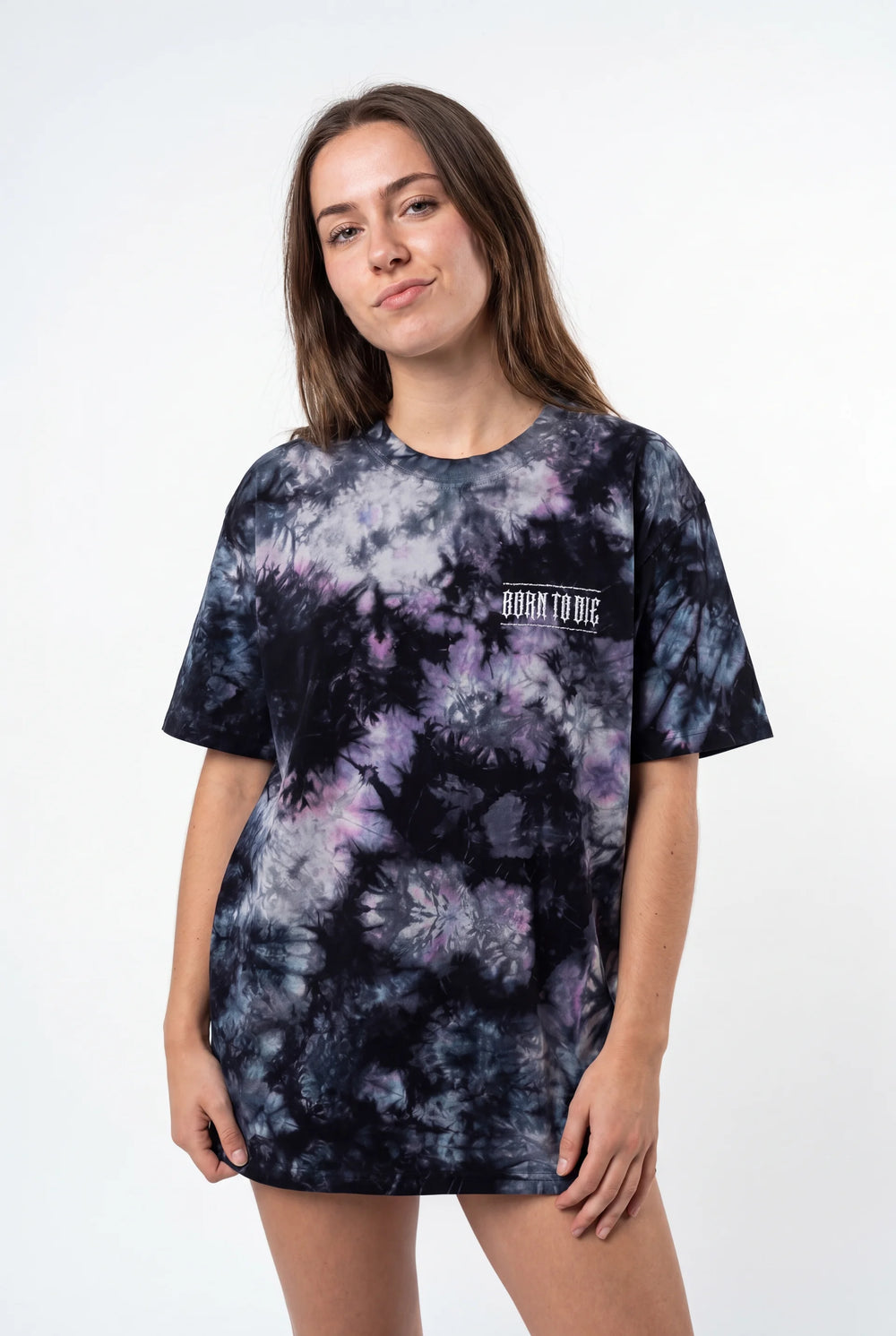 Camiseta tie-dye espiral arcoíris | Streetwear bordado
