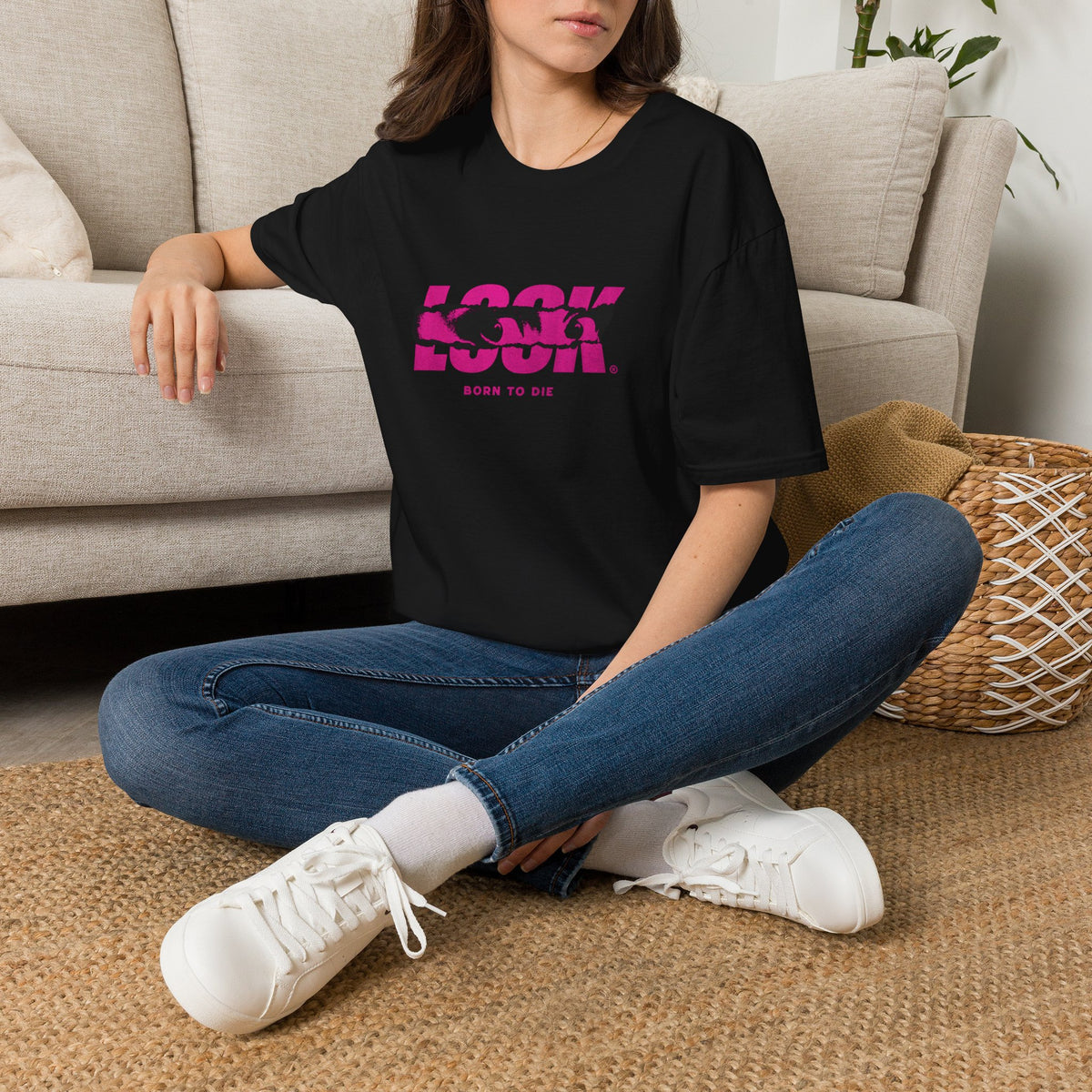 Look Graphic T-Shirt — "Look" Bold Pink Text Tee
